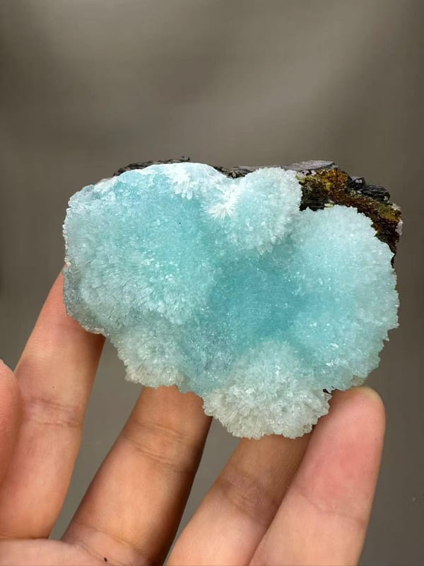 Blue Hemimorphite from Yunnan China - Natural Zinc Silicate Mineral Specimen Collector Crystal - SKU H1048