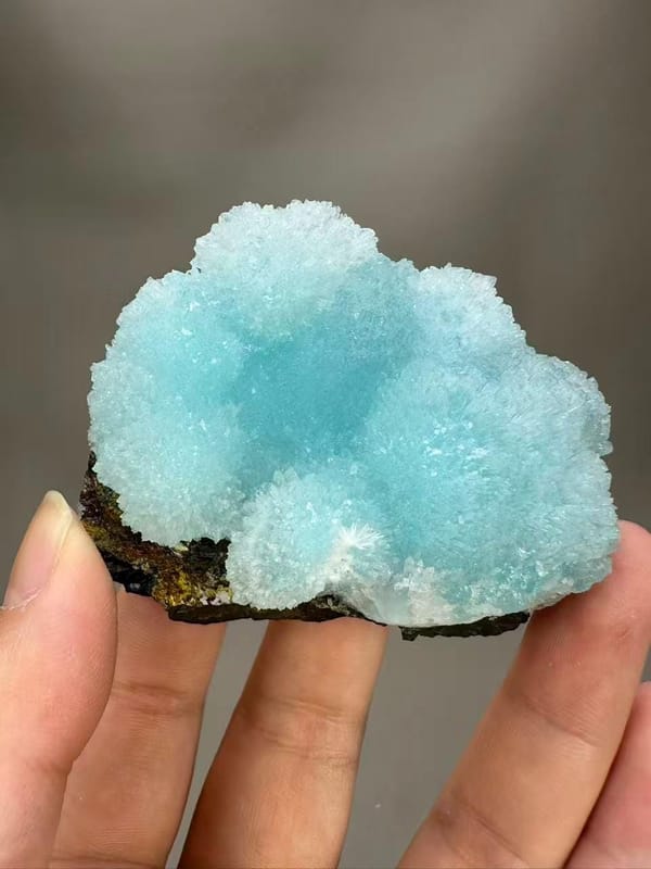 Blue Hemimorphite from Yunnan China - Natural Zinc Silicate Mineral Specimen Collector Crystal - SKU H1048