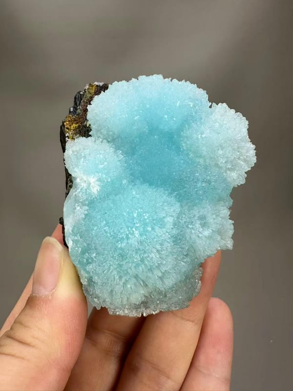 Blue Hemimorphite from Yunnan China - Natural Zinc Silicate Mineral Specimen Collector Crystal - SKU H1048