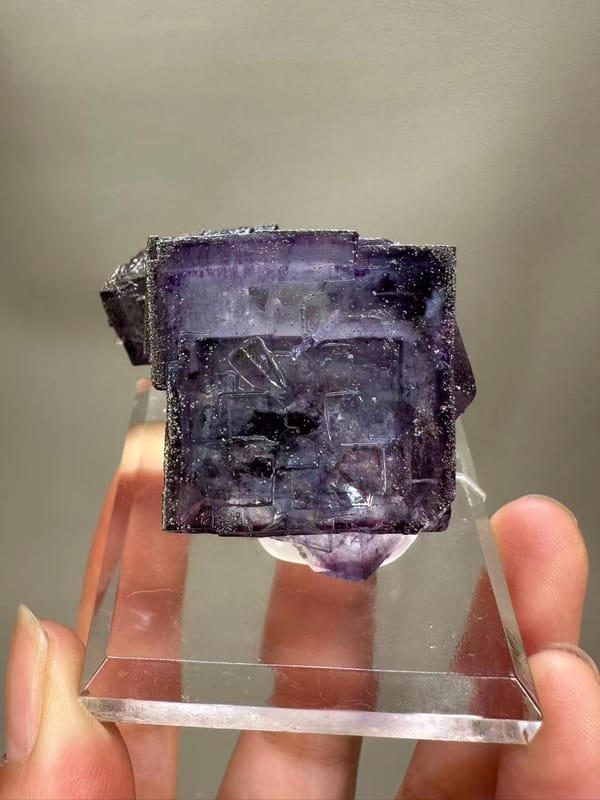 Purple Fluorite with Pyrite from Yaogangxian Mine Hunan China - Golden Inclusions Single Specimen Collector Piece - SKU H1041