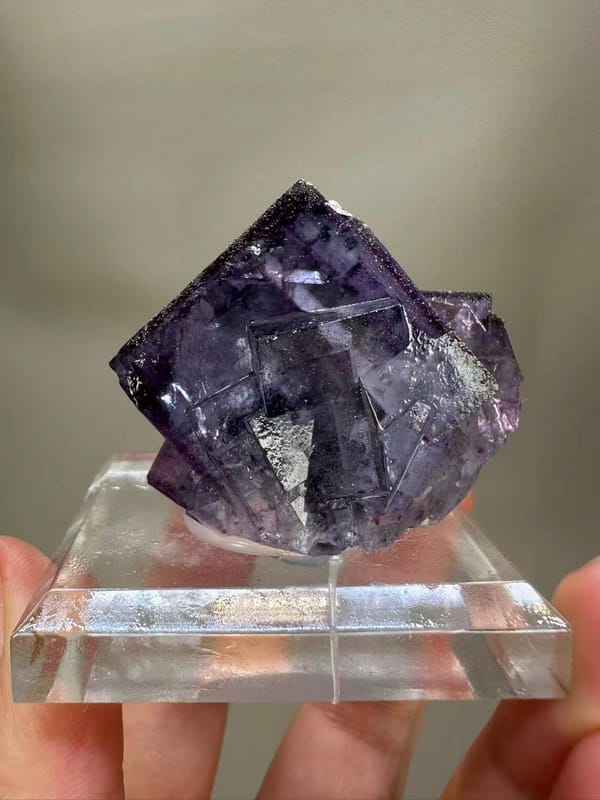 Purple Fluorite with Pyrite from Yaogangxian Mine Hunan China - Golden Inclusions Single Specimen Collector Piece - SKU H1041