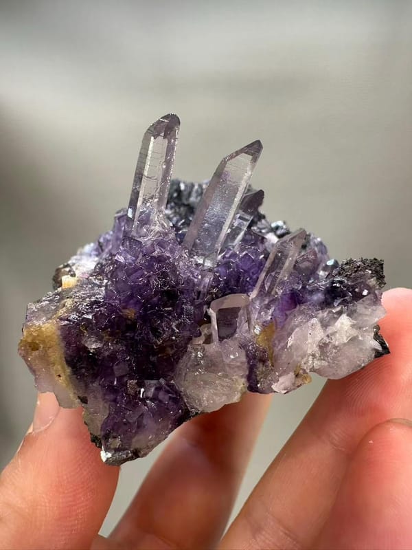 Quartz Fluorite Wolframite Arsenopyrite Multi-Mineral from Yaogangxian Hunan China - Four Species Specimen - SKU H1049