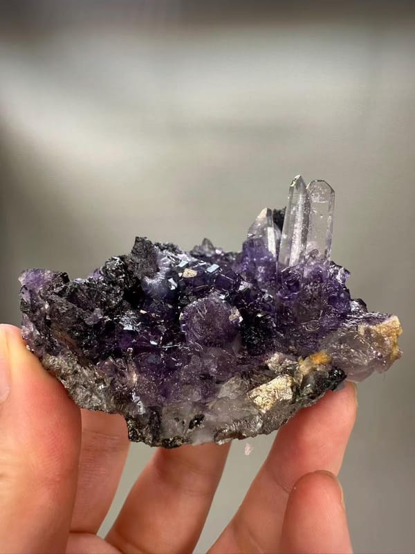Quartz Fluorite Wolframite Arsenopyrite Multi-Mineral from Yaogangxian Hunan China - Four Species Specimen - SKU H1049