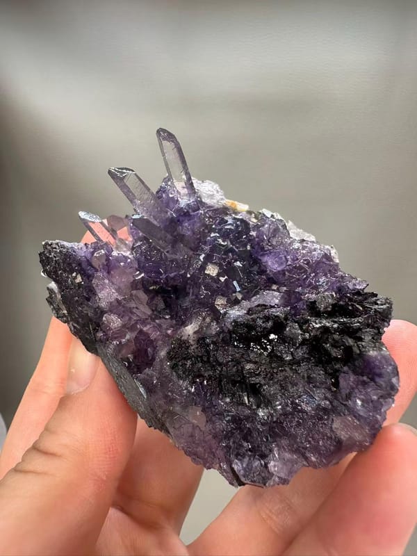 Quartz Fluorite Wolframite Arsenopyrite Multi-Mineral from Yaogangxian Hunan China - Four Species Specimen - SKU H1049