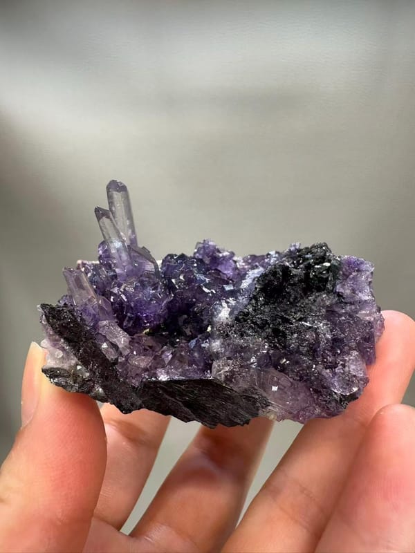Quartz Fluorite Wolframite Arsenopyrite Multi-Mineral from Yaogangxian Hunan China - Four Species Specimen - SKU H1049