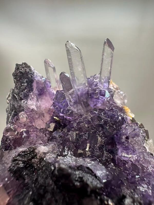 Quartz Fluorite Wolframite Arsenopyrite Multi-Mineral from Yaogangxian Hunan China - Four Species Specimen - SKU H1049