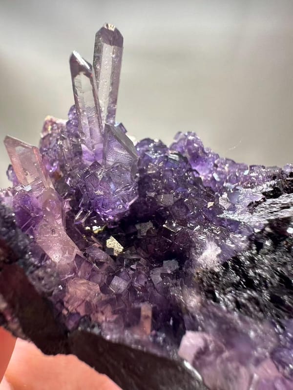 Quartz Fluorite Wolframite Arsenopyrite Multi-Mineral from Yaogangxian Hunan China - Four Species Specimen - SKU H1049