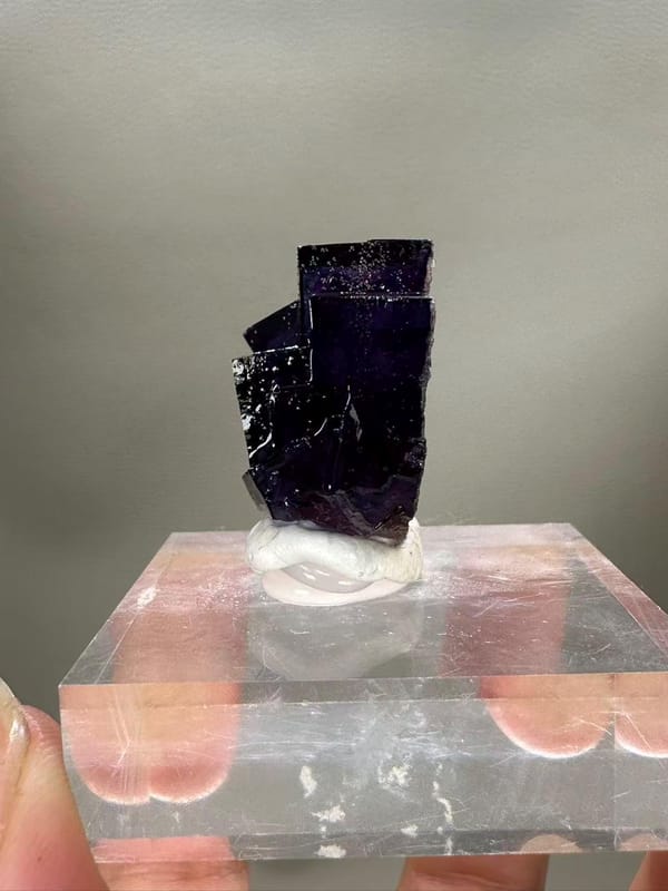 Purple Fluorite with Dolomite and Pyrite from Yaogangxian Mine Hunan China - Three Mineral Combination Thumbnail Specimen - SKU H1039
