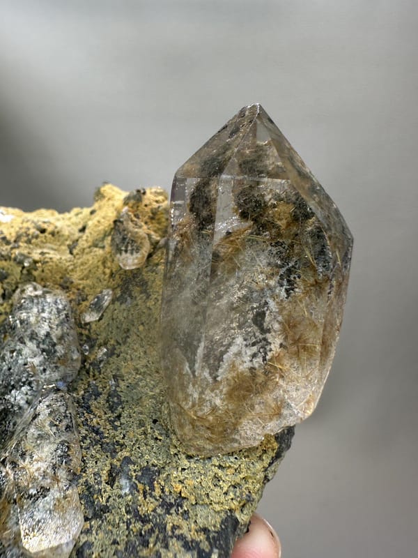 Golden Rutilated Quartz | Natural Rutile Needle Inclusions | Himalayan Quartz Crystal | Mineral Specimen