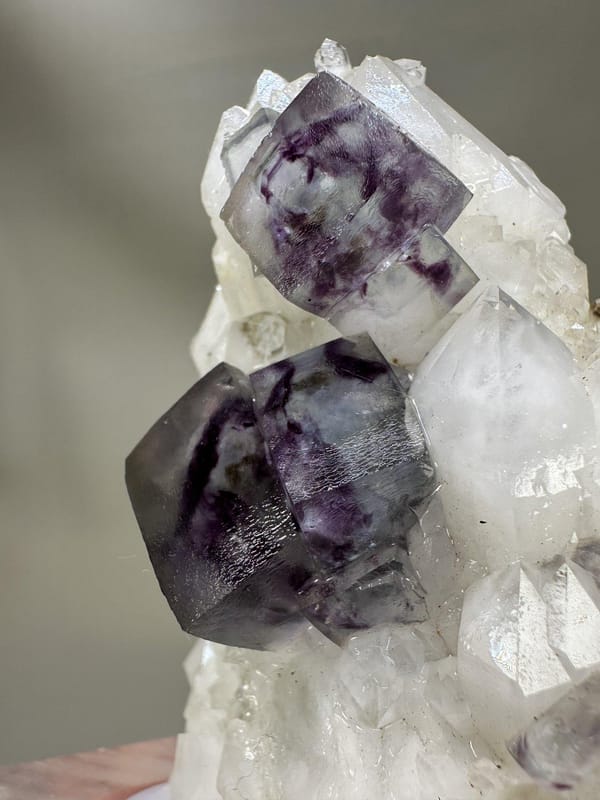 Octahedral Phantom Fluorite | Natural Green Fluorite Octahedron | Yaogangxian China | Mineral Specimen