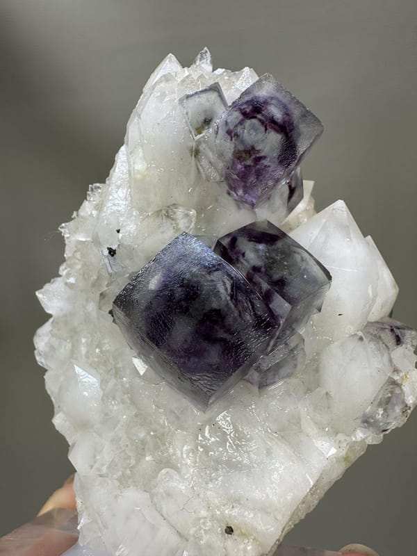 Octahedral Phantom Fluorite | Natural Green Fluorite Octahedron | Yaogangxian China | Mineral Specimen