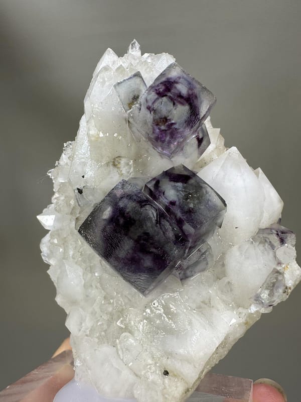 Octahedral Phantom Fluorite | Natural Green Fluorite Octahedron | Yaogangxian China | Mineral Specimen