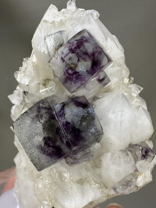 Octahedral Phantom Fluorite | Natural Green Fluorite Octahedron | Yaogangxian China | Mineral Specimen