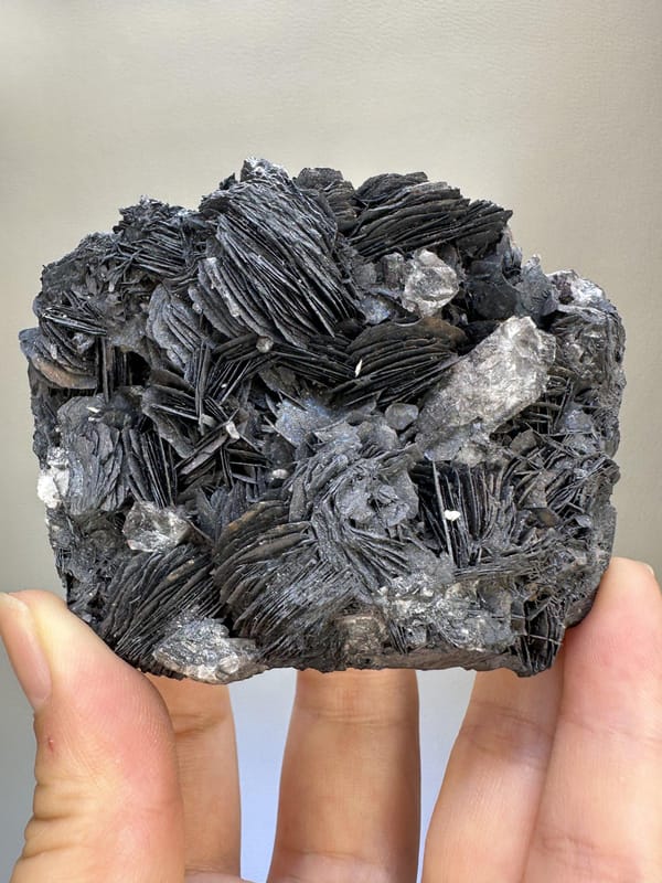 Quartz with Specular Hematite | Natural Specularite on Quartz | Inner Mongolia China | Mineral Specimen