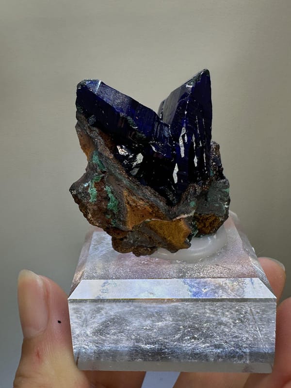 Azurite Crystal Specimen | Natural Deep Blue Azurite | Morocco Mineral | Collector Crystal