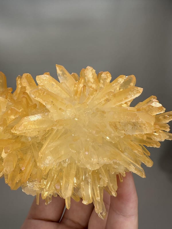 Mango Quartz Crystal Cluster | Natural Golden Orange Quartz | Myanmar Mineral Specimen | Collector Crystal