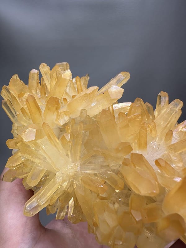 Mango Quartz Crystal Cluster | Natural Golden Orange Quartz | Myanmar Mineral Specimen | Collector Crystal