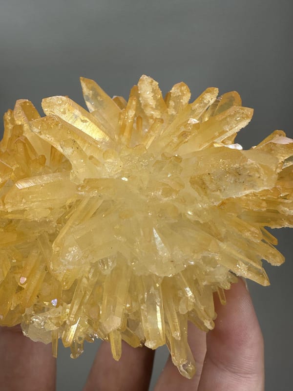 Mango Quartz Crystal Cluster | Natural Golden Orange Quartz | Myanmar Mineral Specimen | Collector Crystal
