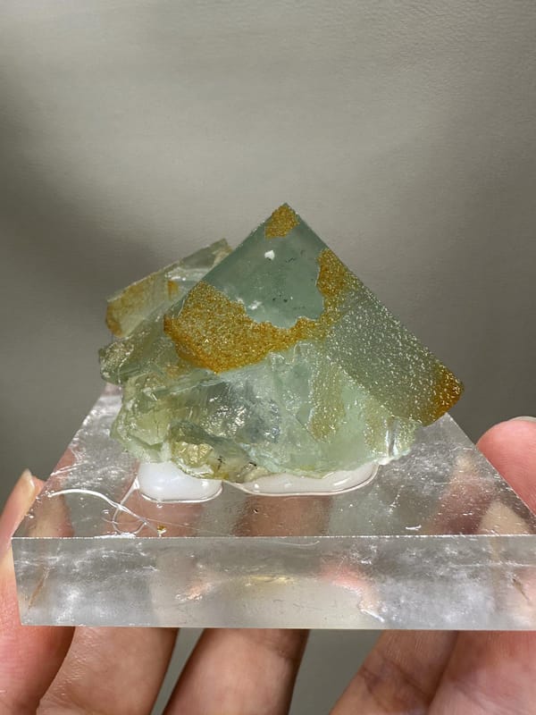 Window Green Fluorite Crystal | Phantom Cubic Fluorite | Xianghualing China | Natural Mineral Specimen