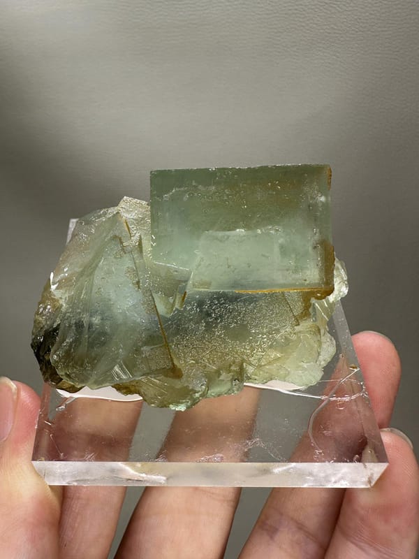 Window Green Fluorite Crystal | Phantom Cubic Fluorite | Xianghualing China | Natural Mineral Specimen