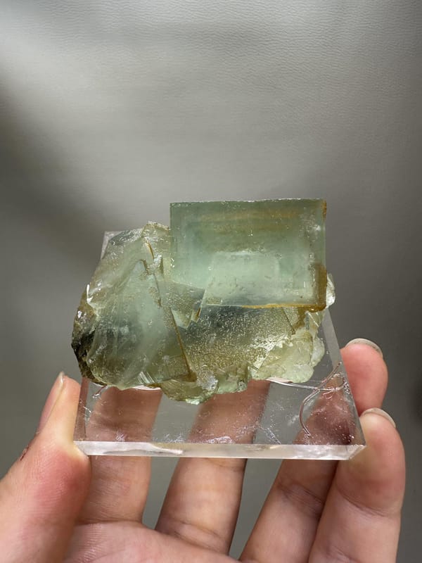 Window Green Fluorite Crystal | Phantom Cubic Fluorite | Xianghualing China | Natural Mineral Specimen