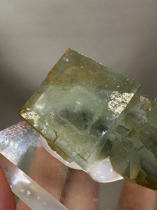 Window Green Fluorite Crystal | Phantom Cubic Fluorite | Xianghualing China | Natural Mineral Specimen