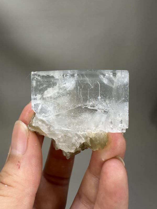 White Fluorite with Mica | Natural Clear Fluorite Crystal | Xuebaoding Sichuan China | Mineral Specimen