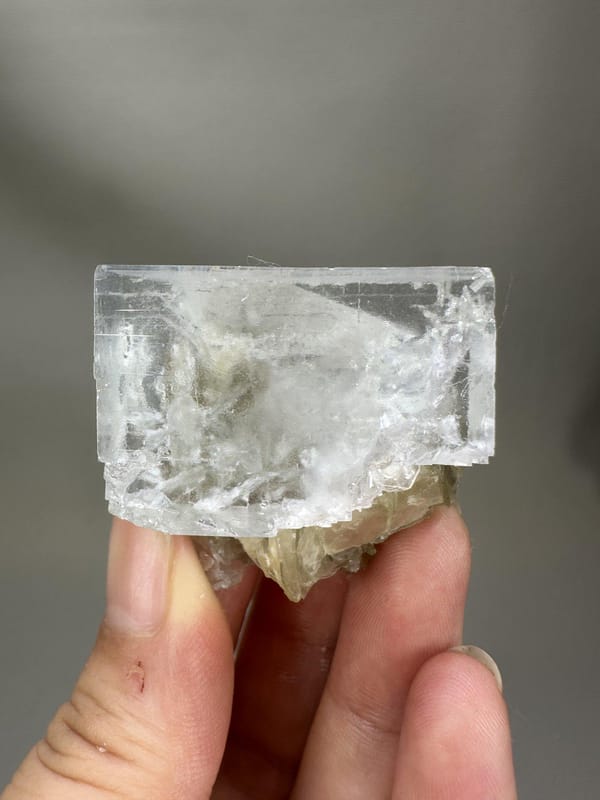 White Fluorite with Mica | Natural Clear Fluorite Crystal | Xuebaoding Sichuan China | Mineral Specimen