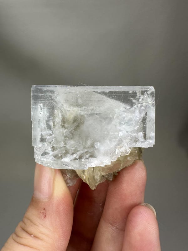 White Fluorite with Mica | Natural Clear Fluorite Crystal | Xuebaoding Sichuan China | Mineral Specimen