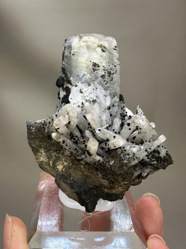 Quartz with Calcite Crystal Cluster | Natural Mineral Specimen | Inner Mongolia China | Collector Crystal