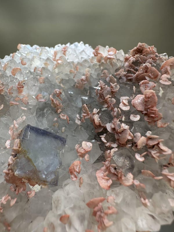 Quartz with Rhodochrosite & Fluorite | Natural Pink Mineral | Wuzhou Guangxi China | Crystal Specimen