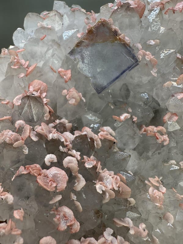 Quartz with Rhodochrosite & Fluorite | Natural Pink Mineral | Wuzhou Guangxi China | Crystal Specimen
