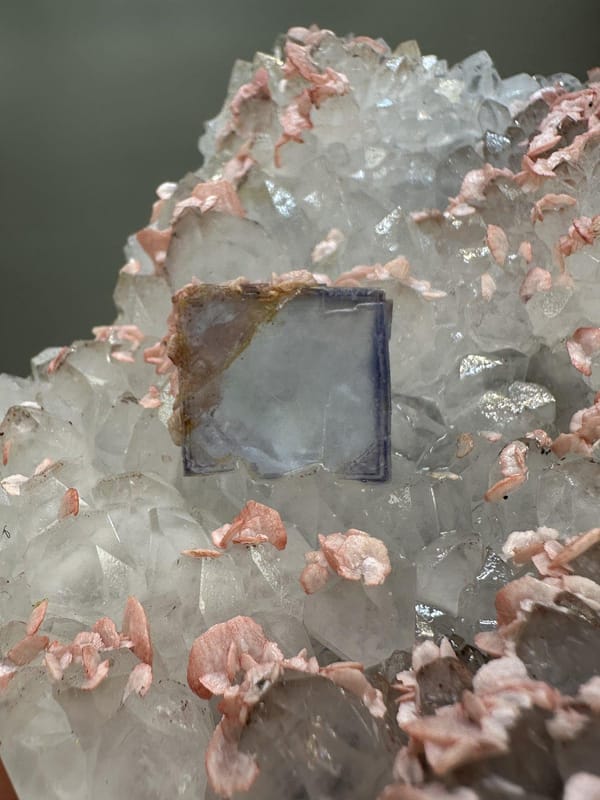 Quartz with Rhodochrosite & Fluorite | Natural Pink Mineral | Wuzhou Guangxi China | Crystal Specimen