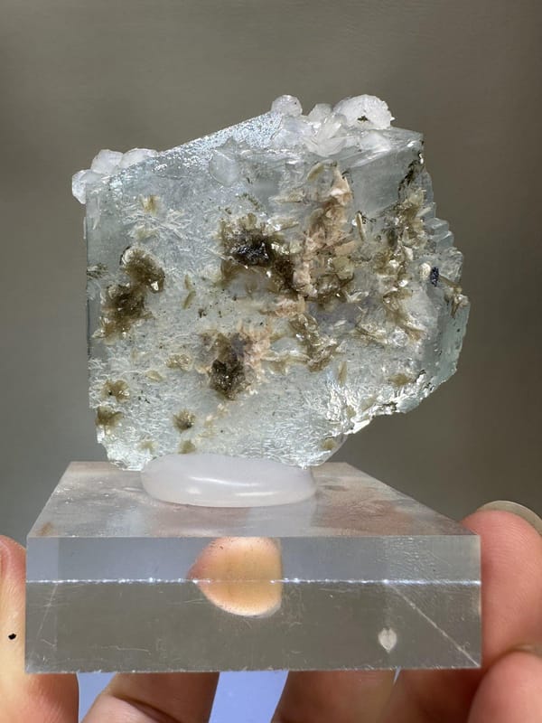 Fluorite with Calcite | Natural Green Fluorite Combination | Yaogangxian China | Mineral Specimen