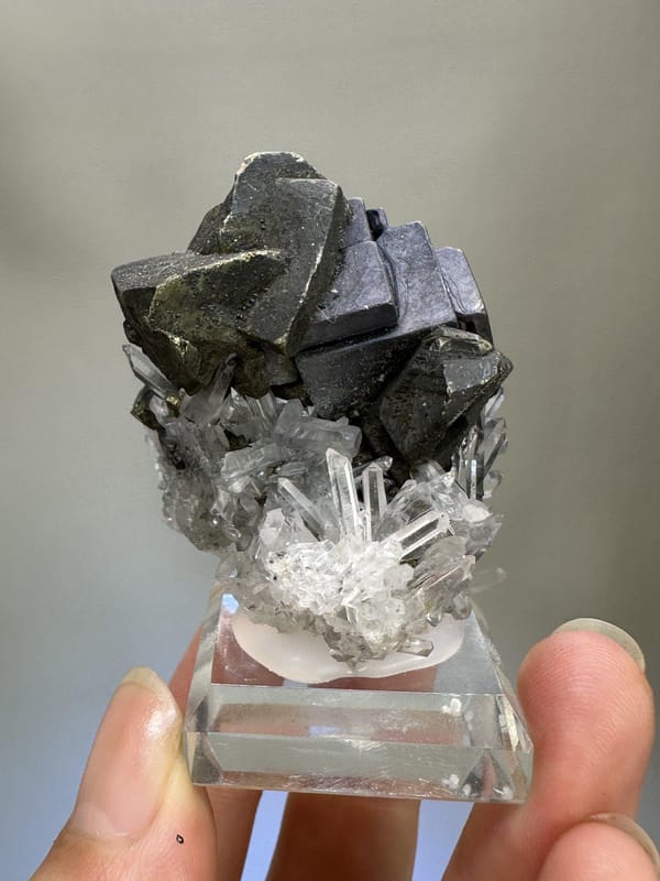 Galena with Quartz Crystal | Natural Metallic Galena | Rare Collector Mineral Specimen