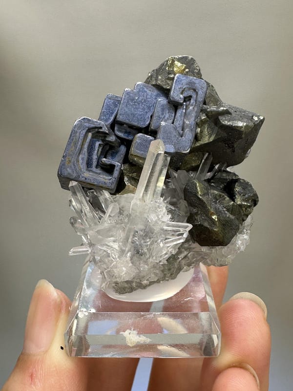 Galena with Quartz Crystal | Natural Metallic Galena | Rare Collector Mineral Specimen