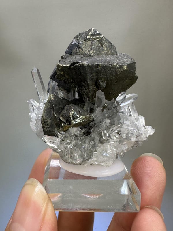 Galena with Quartz Crystal | Natural Metallic Galena | Rare Collector Mineral Specimen