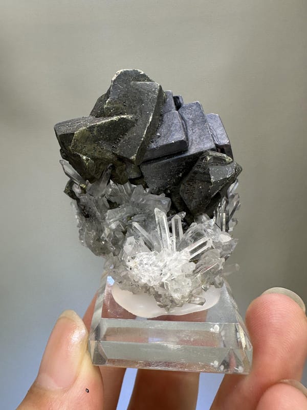 Galena with Quartz Crystal | Natural Metallic Galena | Rare Collector Mineral Specimen