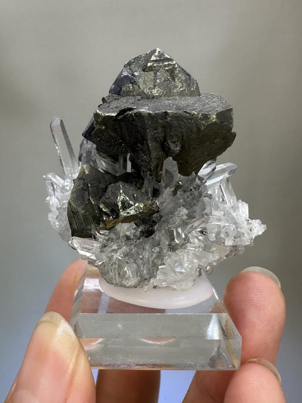 Galena with Quartz Crystal | Natural Metallic Galena | Rare Collector Mineral Specimen