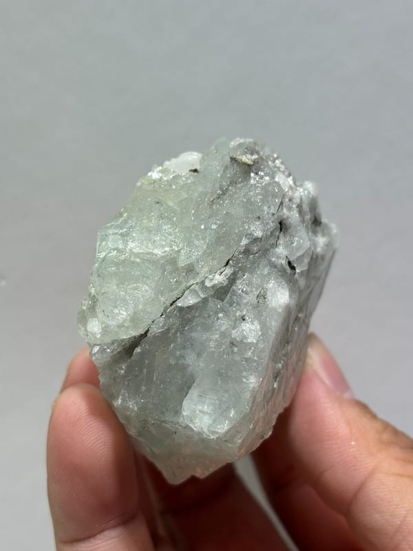Single aquamarine crystal with unusual green tint from Xuebaoding, Sichuan, China, view 5 of 5