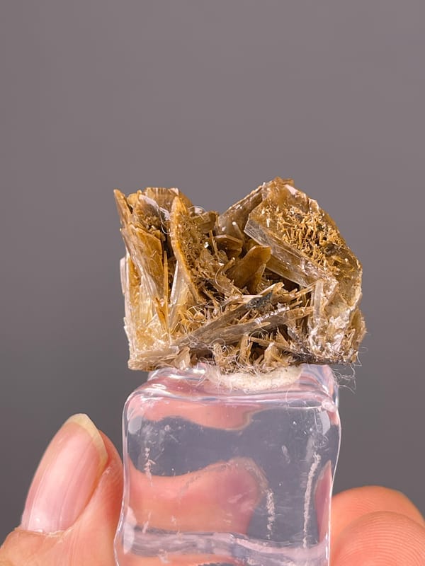 Barite specimen from Morocco featuring brown tabular crystal rosette