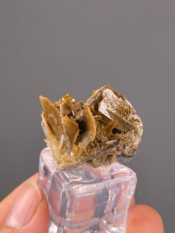 Barite specimen from Morocco, defined by brown tabular crystal rosette