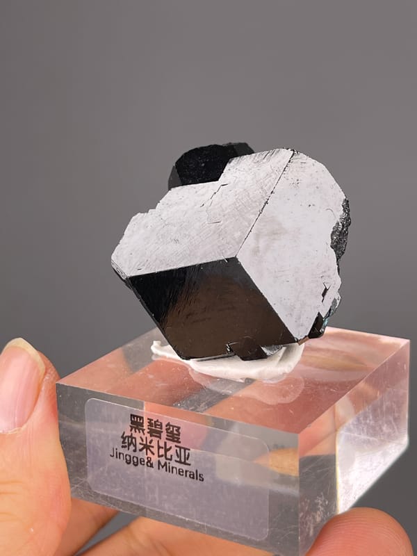 Black Tourmaline specimen from Namibia, defined by black striated prismatic crystals