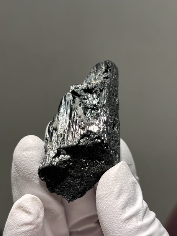 Black wolframite floater blade from Yaogangxian, Hunan, China, view 4 of 5