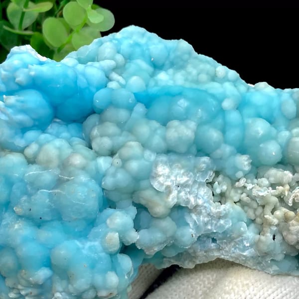 Plate of sky-blue botryoidal aragonite from Yunnan, China, view 4 of 9