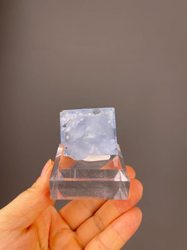 Blue Fluorite specimen defined by visible pale-blue cleavage-modified faces