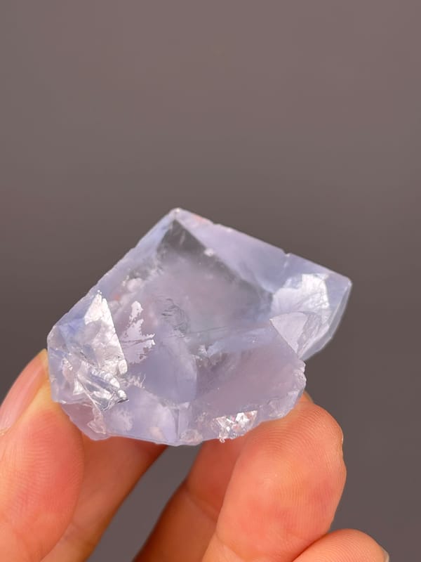 Pale-blue cleavage-modified faces clearly visible on this blue fluorite specimen