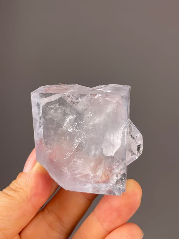 Blue Fluorite specimen from Zhejiang, China, characterized by clear cubic cleavage faces