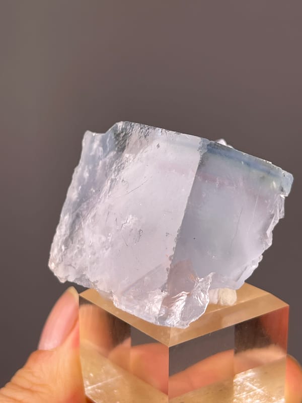 Blue Fluorite specimen from Xianghualing, Hunan, China, defined by pale lavender cubic block