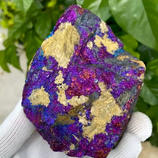 Slab of iridescent purple-and-blue bornite from Yunnan, China